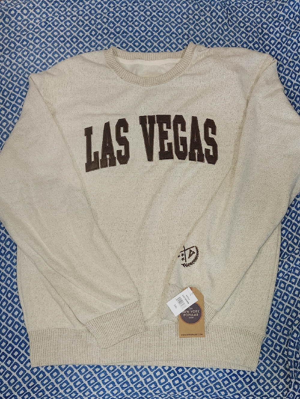 NWT Las Vegas Cream Pullover Sweater- New York Popular Brand- Size 2XL